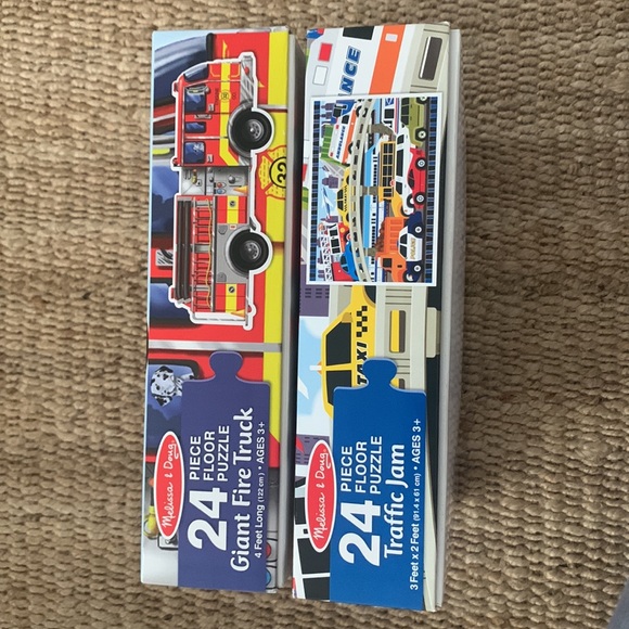 Lot of 2- Melissa & Doug 24pc floor puzzles - Traffic & Truck - Picture 4 of 8